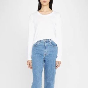 Monrow white cotton long sleeve